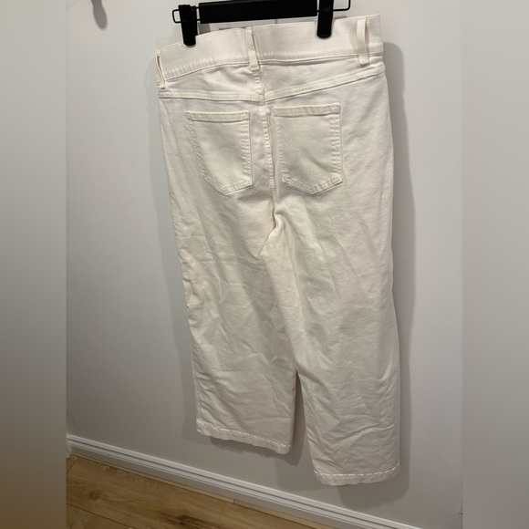 Spanx Women's Jeans Seamed Front Wide Leg inn Ecru Wash Pull-on XL - Picture 5 of 10